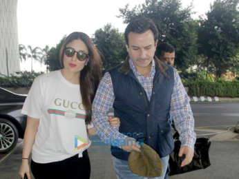 Saif Ali Khan and Kareena Kapoor Khan depart for London