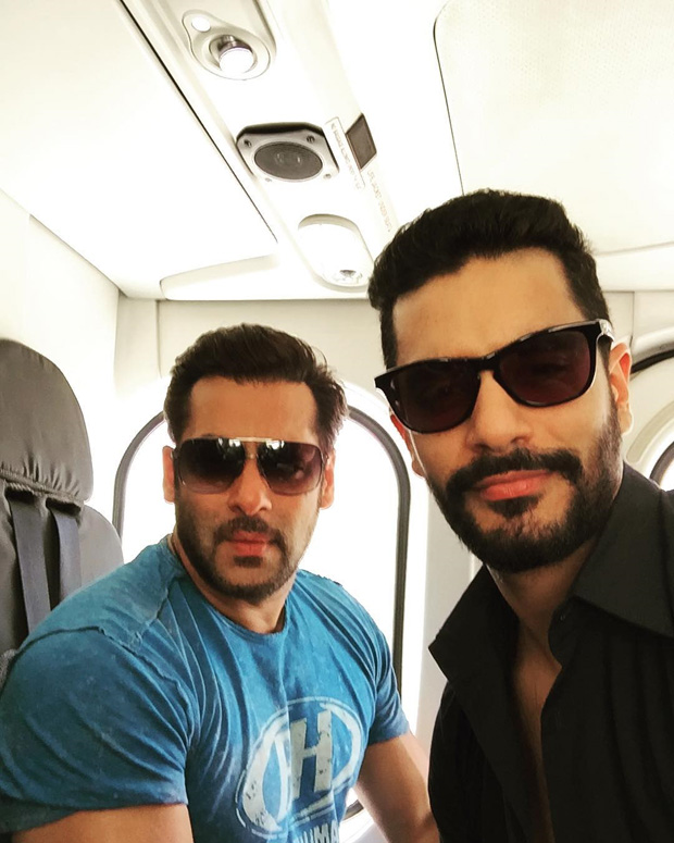 Salman Khan and Angad Bedi go on a chopper ride feature