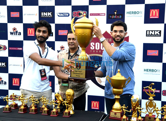 sooraj and manish grace the launch of super soccer league 5