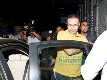 Sunny Leone and Virender Sehwag snapped post meeting in Bandra