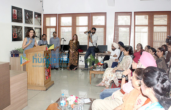 taapsee pannu visits her school mata jai kaur public school in delhi 2