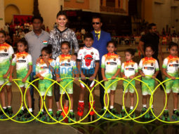 Urvashi Rautela graces the event to establish a world record for hula hooping while roller skating