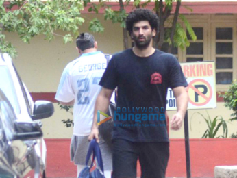 Aditya Roy Kapoor and Rhea Chakraborty snapped post their gym session in Bandra