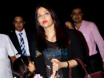 Aishwarya Rai Bachchan and her daughter Aaradhya Bachchan depart for London