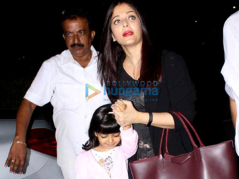 Aishwarya Rai Bachchan and her daughter Aaradhya Bachchan depart for London
