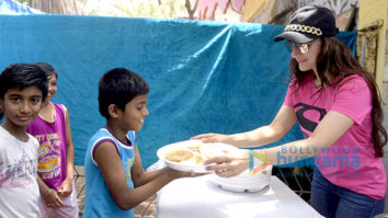 Ameesha Patel serves food to the needy in Mumbai