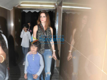 Hrithik Roshan, Sussanne Roshan and their kids arrive for the screening of 'Wonder Woman' at PVR Juhu