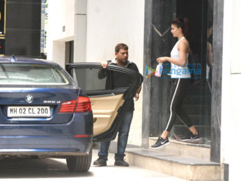 Jacqueline Fernandez snapped post her gym session in Bandra