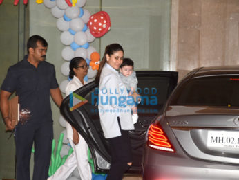 Kareena Kapoor Khan and Taimur Ali Khan snapped at Tusshar Kapoor's son Laksshya's birthday bash