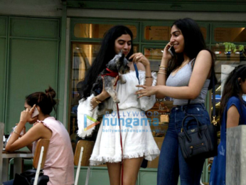 Khushi Kapoor spends her day with her pet and a friend at The Kitchen Garden
