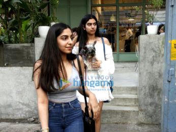 Khushi Kapoor spends her day with her pet and a friend at The Kitchen Garden
