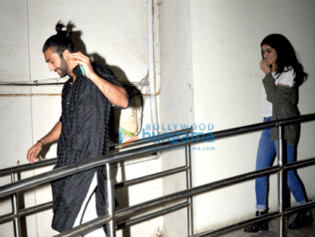 Navya Naveli snapped with a friend post after watching a movie at PVR Juhu