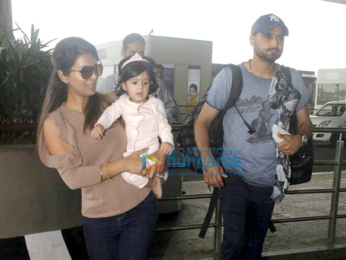 Pooja Hegde, Harbhajan Singh and Geeta Basra snapped at the airport