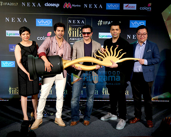 Saif Ali Khan, Karan Johar & Varun Dhawan at the press conference of ‘IIFA Awards 2017’ Saif Ali Khan, Karan Johar & Varun Dhawan at the press conference of ‘IIFA Awards 2017’