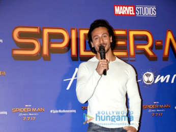 The hunky Tiger Shroff at the film promotions of Spiderman -The Homecoming