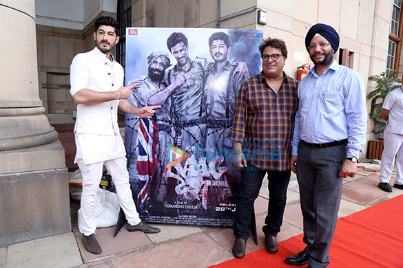 tigmanshu dhulia mohit marwah and gurdeep singh sappal launch the trailer of raag desh at the parliament of india 2