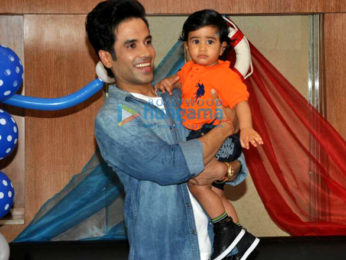 Tusshar Kapoor celebrates son Laksshya's 1st birthday at his home in Juhu