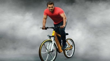 Superstar Salman Khan with his new Being Human E-Bike at Mehboob Studio