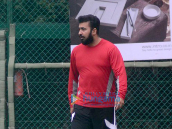 Aadar Jain snapped at football practice