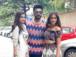 Arjun Kapoor, Ileana D’Cruz and Athiya Shetty snapped promoting their film Mubarakan