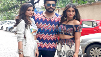 Arjun Kapoor, Ileana D’Cruz and Athiya Shetty snapped promoting their film Mubarakan