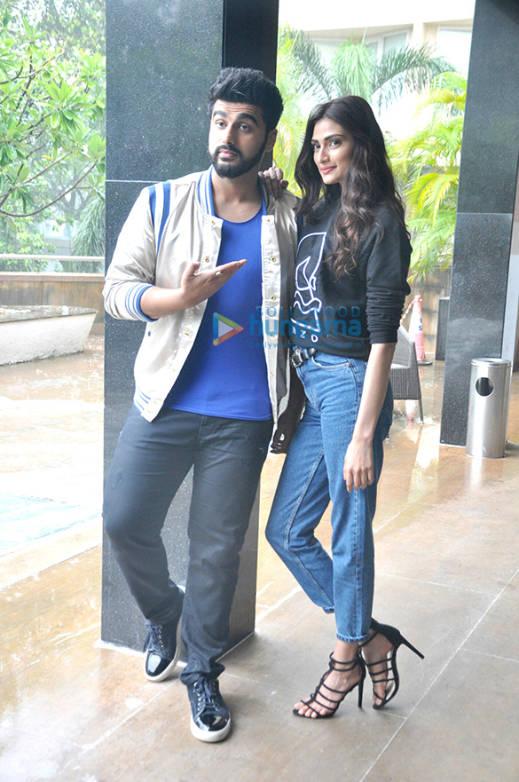 arjun kapoor and athiya shetty snapped promoting the film mubarakan 2