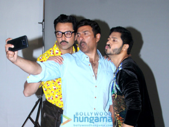 Bobby Deol, Sunny Deol and Shreyas Talpade spotted during promotional photoshoot for 'Poster Boys'-