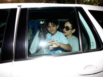 The beautiful Karisma Kapoor snapped with lovely kids post her lunch at Pali Village Cafe