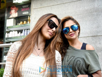 Malaika Arora Khan and Amrita Arora snapped post salon session