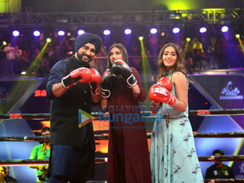 Mubarakan team promote their film on Super Boxing League