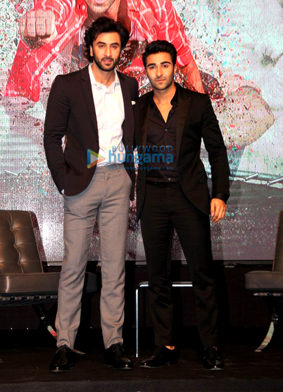 ranbir kapoor and anushka sharma launch aadar jain and anya singh at yashraj films media meet 1