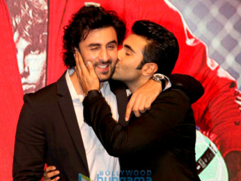Ranbir Kapoor and Anushka Sharma launch Aadar Jain and Anya Singh at Yashraj Films' media meet