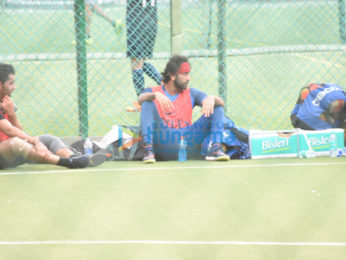 Ranbir Kapoor and Armaan Jain snapped during a football match