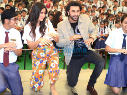 Ranbir Kapoor and Katrina Kaif promote their film Jagga Jasoos at Ryan International School