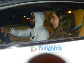 Ranveer Singh and Deepika Padukone snapped on his birthday today in his new Aston Martin car