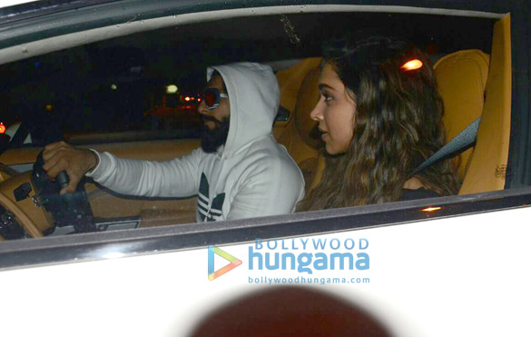 ranveer singh and deepika padukone snapped on his birthday today in his new aston martin car 1