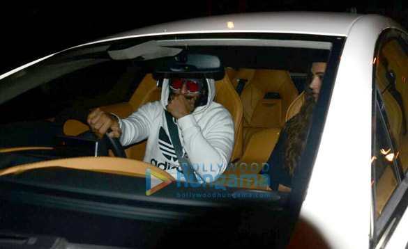 ranveer singh and deepika padukone snapped on his birthday today in his new aston martin car 6