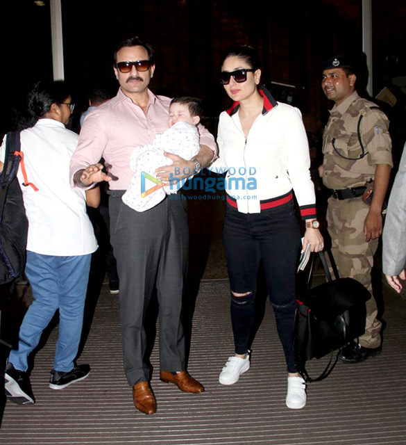 saif ali khan and kareena kapoor khan pose with taimur as they depart for switzerland 2