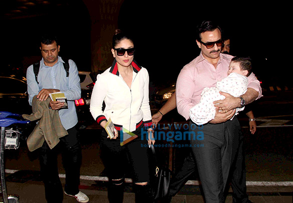 saif ali khan and kareena kapoor khan pose with taimur as they depart for switzerland 6