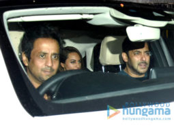The hunky Salman Khan was snapped with Sonakshi Sinha and Iulia Vantur post a party at a close friend’s place in Bandra