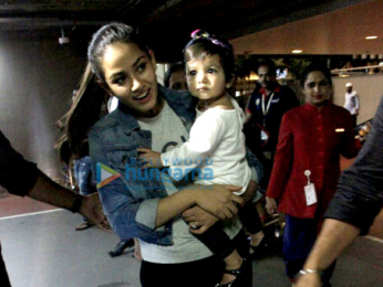 Shahid Kapoor drops in to pick up wife Mira Rajput and baby Misha at Mumbai's T2 airport