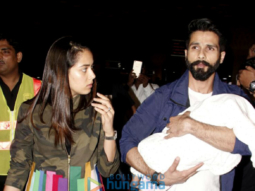 Shahid Kapoor, Mira Rajput snapped leaving with their daughter Misha to attend IIFA in New York