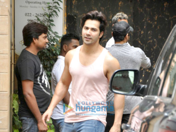 The Gen-next superstar Varun Dhawan snapped while working out at the gym