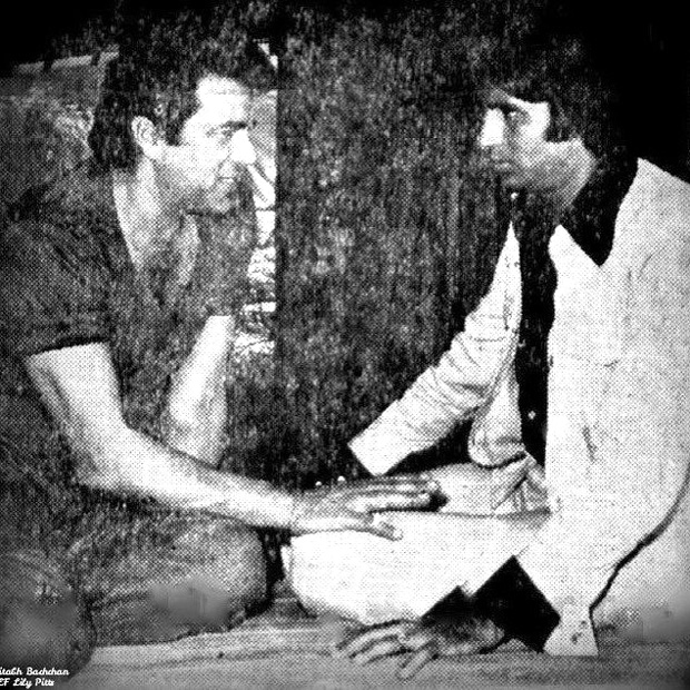 Throwback Amitabh Bachchan shared an image of Dharmendra and himself on sets of Sholay