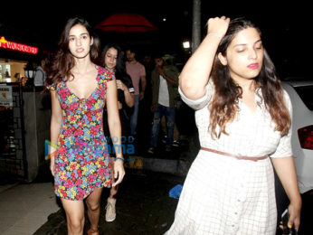 Tiger Shroff, Disha Patani and Nidhhi Agerwal at the launch of Mane Maniac Salon