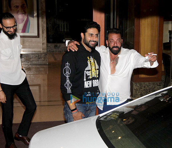 abhishek bachchan snapped at sanjay dutts birthday bash 2