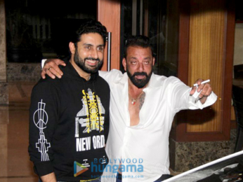 Abhishek Bachchan snapped at Sanjay Dutt's birthday bash