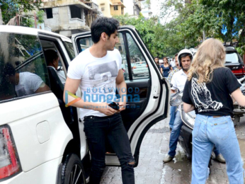 Ahan Shetty snapped with friends in Bandra