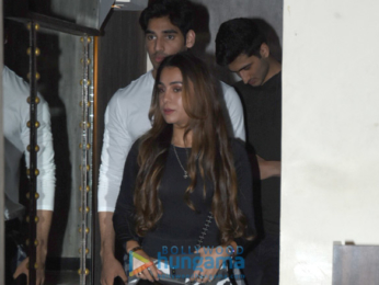 Ahan Shetty snapped with girlfriend Tania Shroff at Bastian