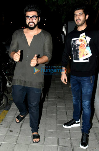 Arjun Kapoor, Mohit Marwah, Kunal Rawal and Aarti Shetty snapped post dinner in Bandra